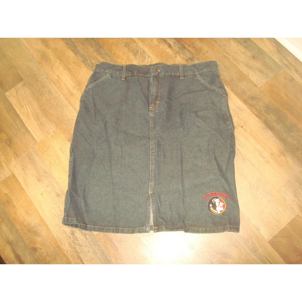 WOMENS SKIRT JEANS JORTS  16X21 FSU SEMINOLES FLORIDA STATE SZ MEDIUM‎  VINTAGE